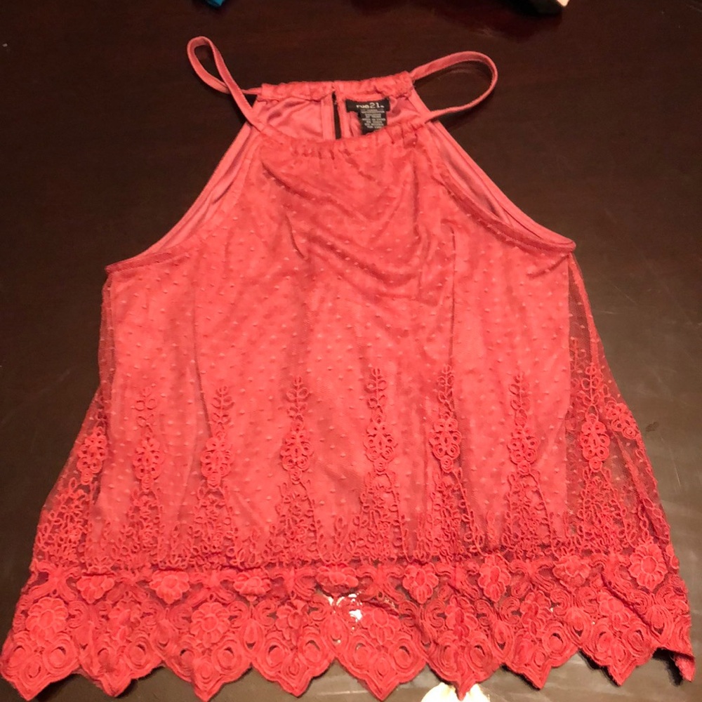 Peach lace top